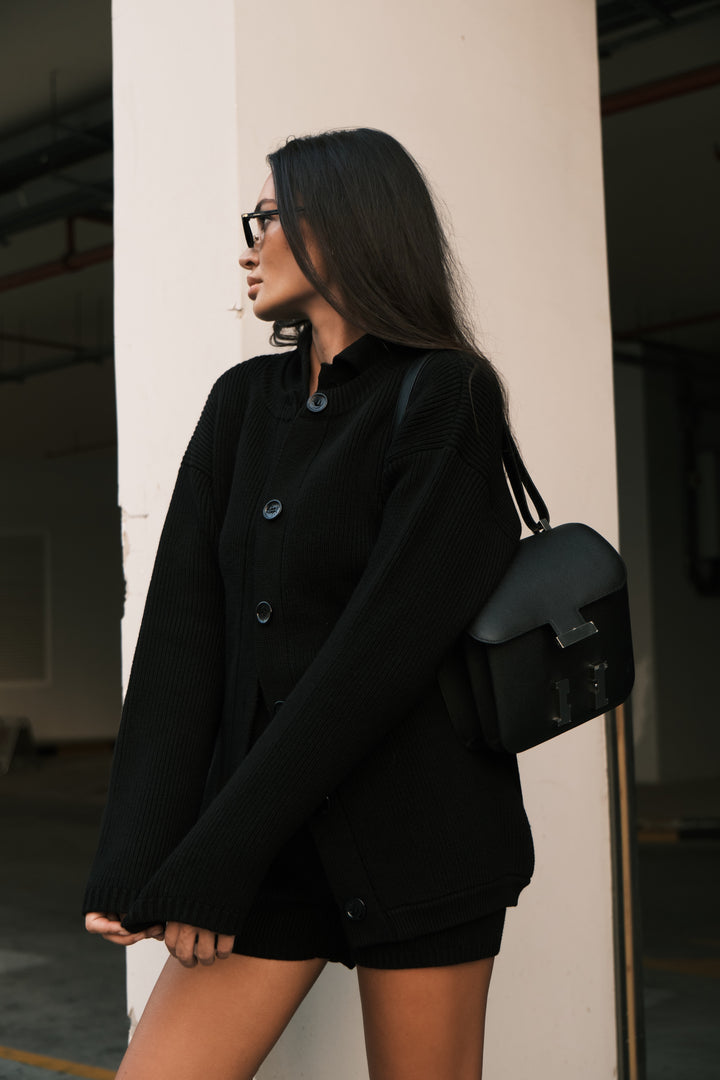 MOULINE CARDIGAN IN CASHMERE AND WOOL