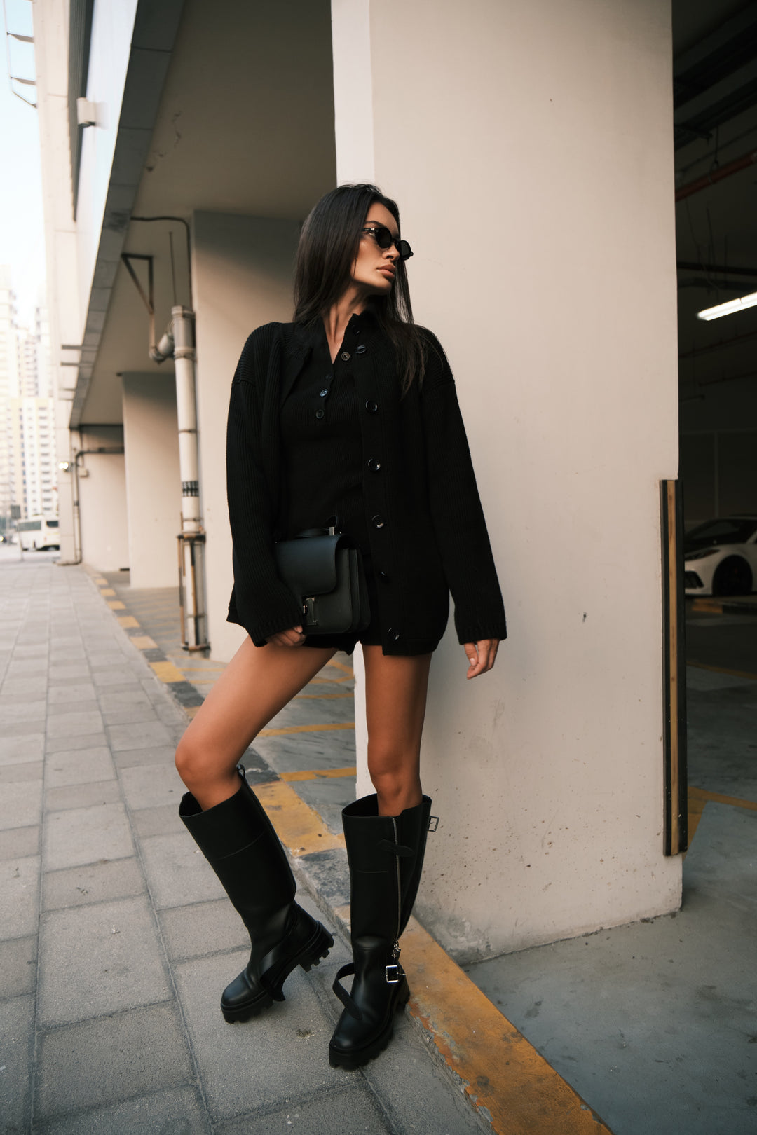 MOULINE CARDIGAN IN CASHMERE AND WOOL