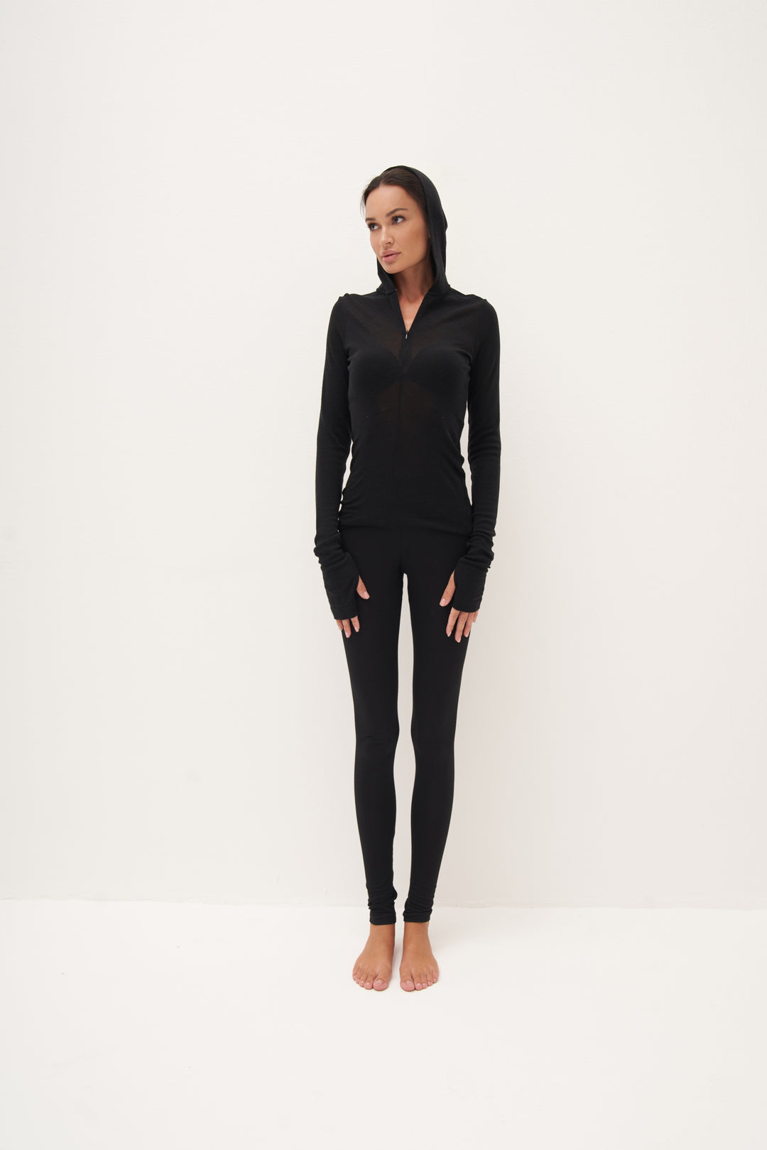 Essential long sleeve hooded top