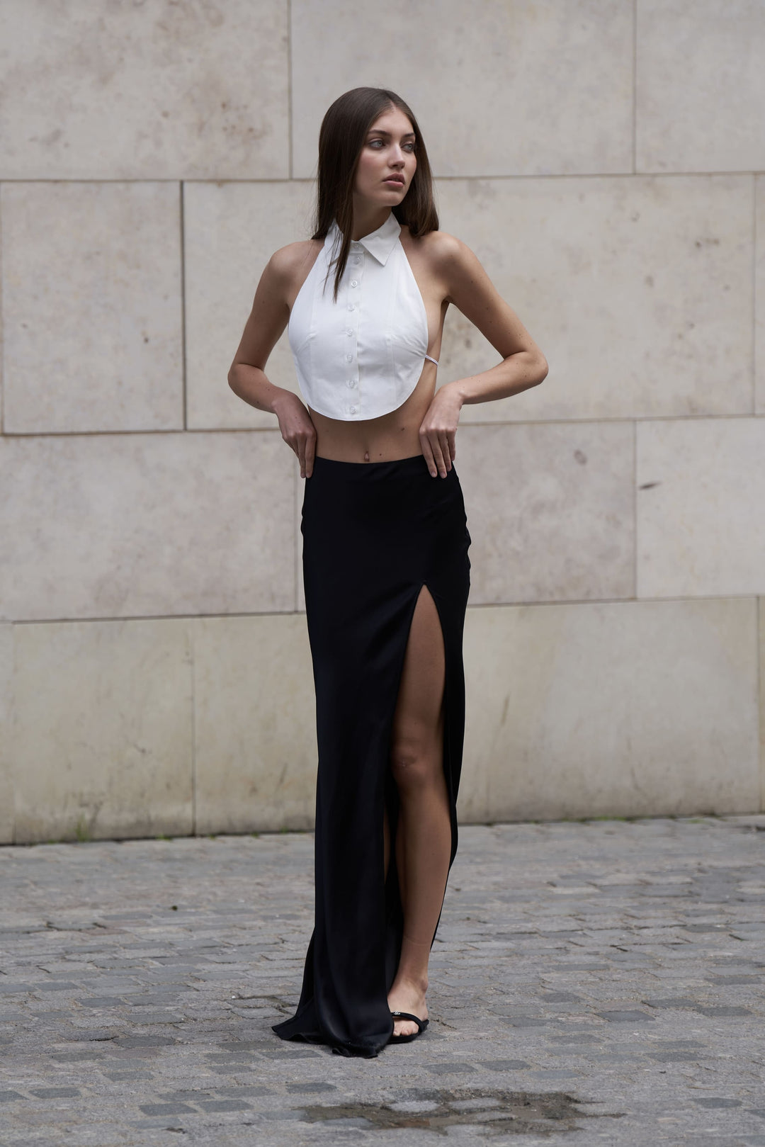 Harper Backless Tuxedo Shirt