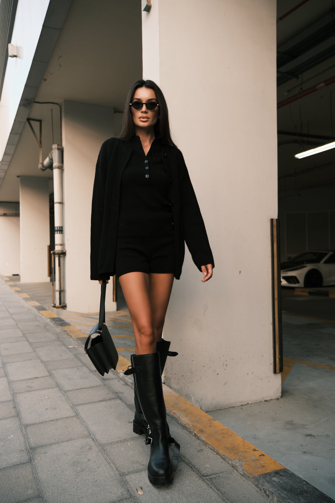 MOULINE CARDIGAN IN CASHMERE AND WOOL