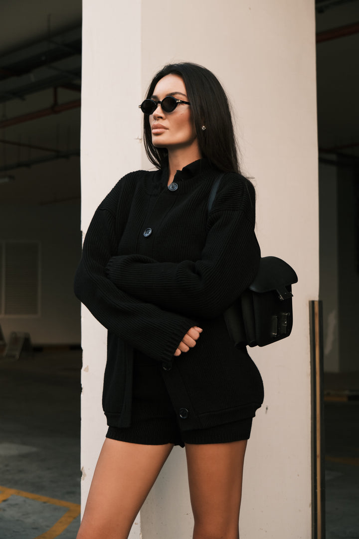 MOULINE CARDIGAN IN CASHMERE AND WOOL