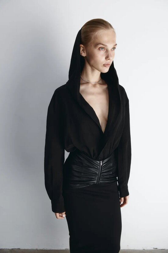 Hooded bomber shirt ash