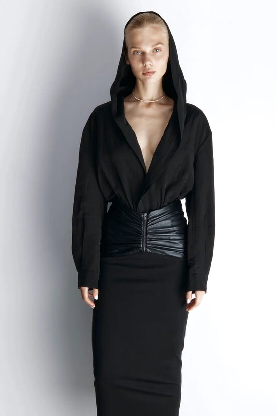 Hooded bomber shirt ash