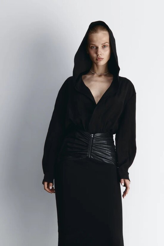 Hooded bomber shirt ash