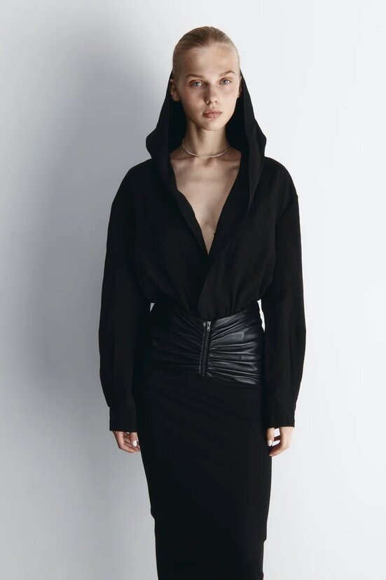 Hooded bomber shirt ash