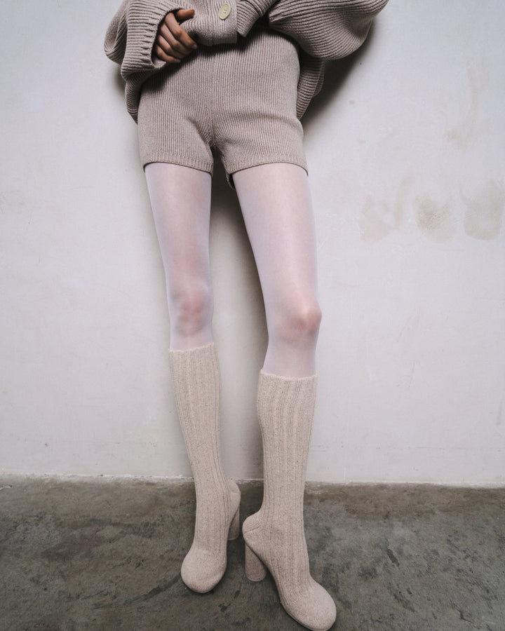 MOULINE SHORTS IN CASHMERE AND WOOL