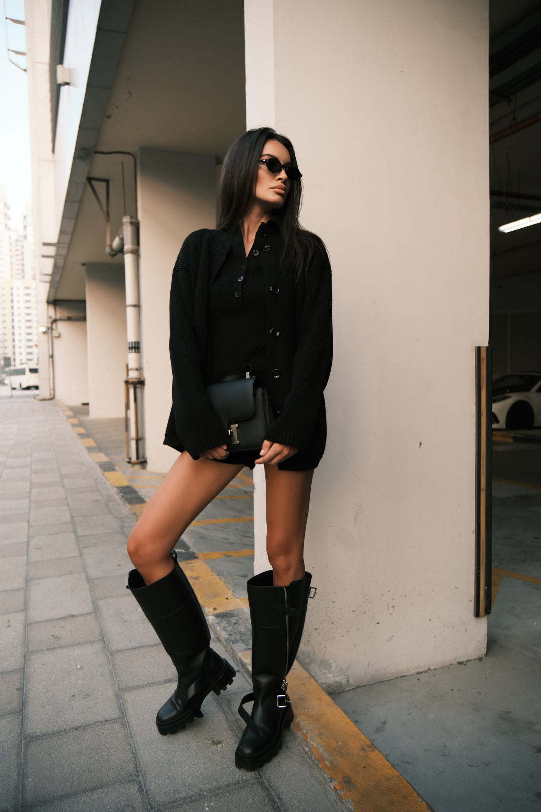 MOULINE CARDIGAN IN CASHMERE AND WOOL