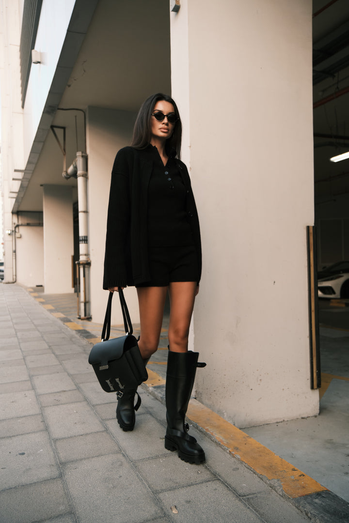 MOULINE CARDIGAN IN CASHMERE AND WOOL