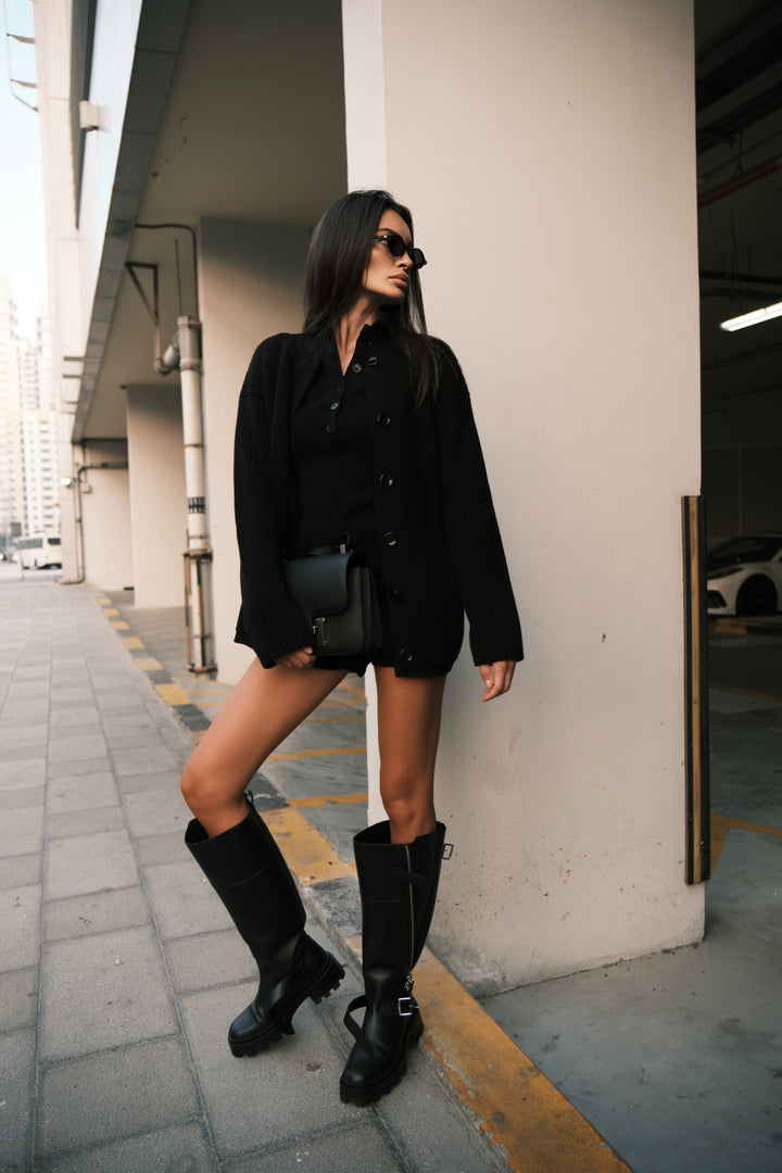 MOULINE CARDIGAN IN CASHMERE AND WOOL