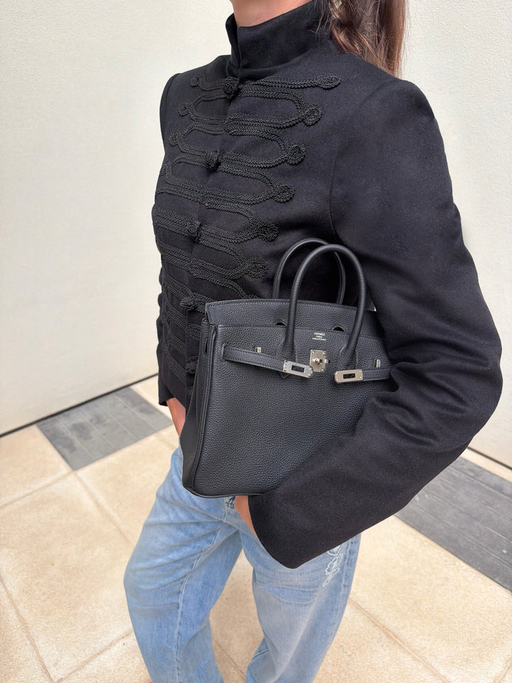 WOOL AND SILK MILITARY-STYLE JACKET