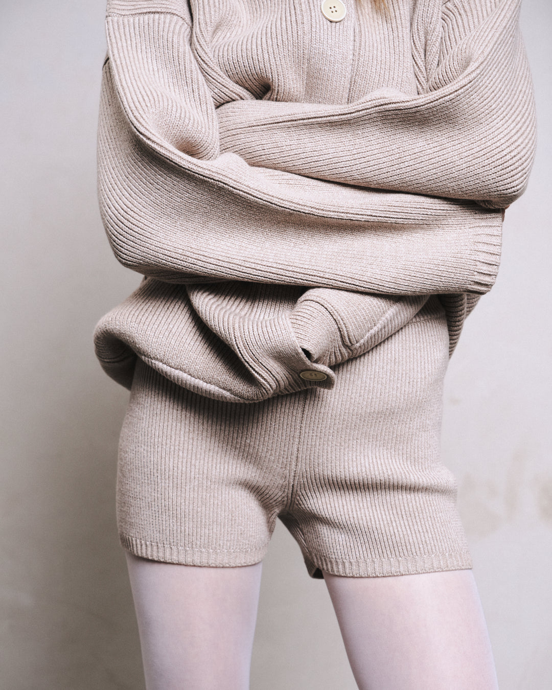 MOULINE SHORTS IN CASHMERE AND WOOL