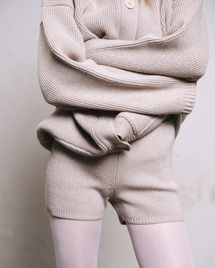 MOULINE SHORTS IN CASHMERE AND WOOL