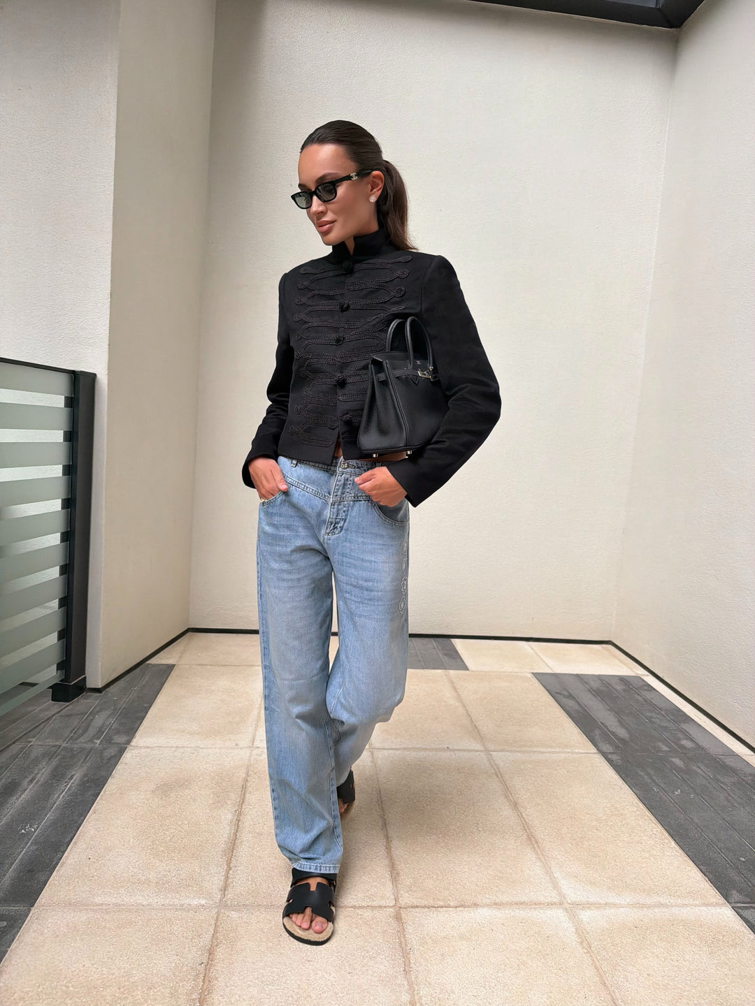 WOOL AND SILK MILITARY-STYLE JACKET