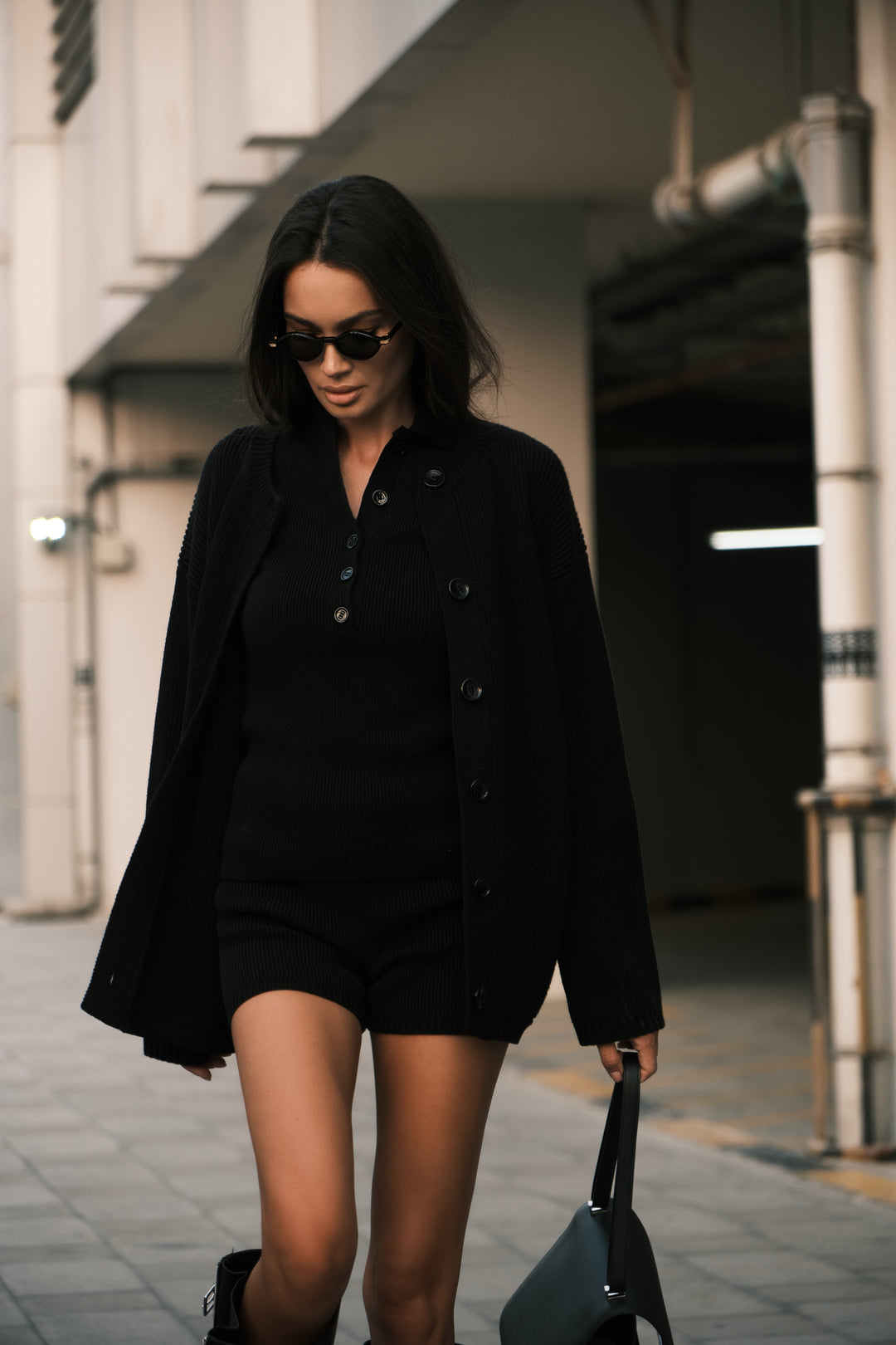 MOULINE CARDIGAN IN CASHMERE AND WOOL