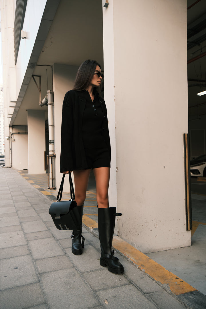 MOULINE CARDIGAN IN CASHMERE AND WOOL