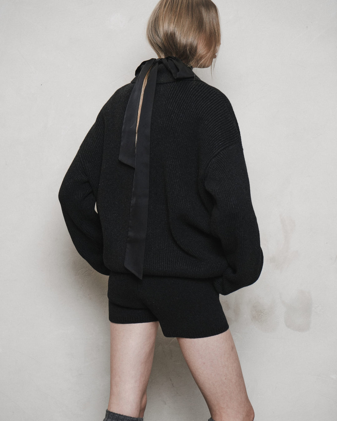 MOULINE SHORTS IN CASHMERE AND WOOL